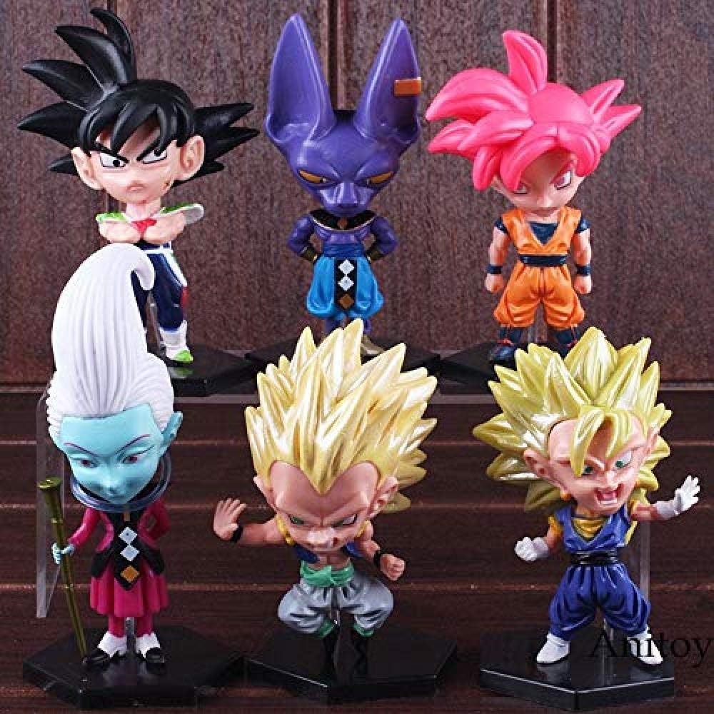 Amazon 図ドラゴンボール超サイヤ人デュースーパーサイヤ人3孫悟空ローズピッコロbeerus魔人ブウアニメ置物ジュエ6pcs セット9 5センチメートルのb Gzzxw 置物 オブジェ オンライン通販