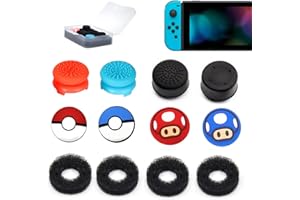 ZHI-NYLLDJS FPS Thumb Grips Set for Nintendo Switch/OLED/Lite,for Nintendo Switch Joystick Caps,Silicone Analog Stick Caps for Switch Joycon,Assist Motion Rings,Thumb Grip Caps (Vermilion & Sea Blue)