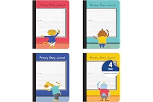 Oxford Primary Composition Notebooks, Kids Handwriting & Drawing Story Journal, Pre-K, Grades K-2, 100 Sheets/200 Pages, 9 3/4 x 7 1/2, (63784) (Pack of 4)