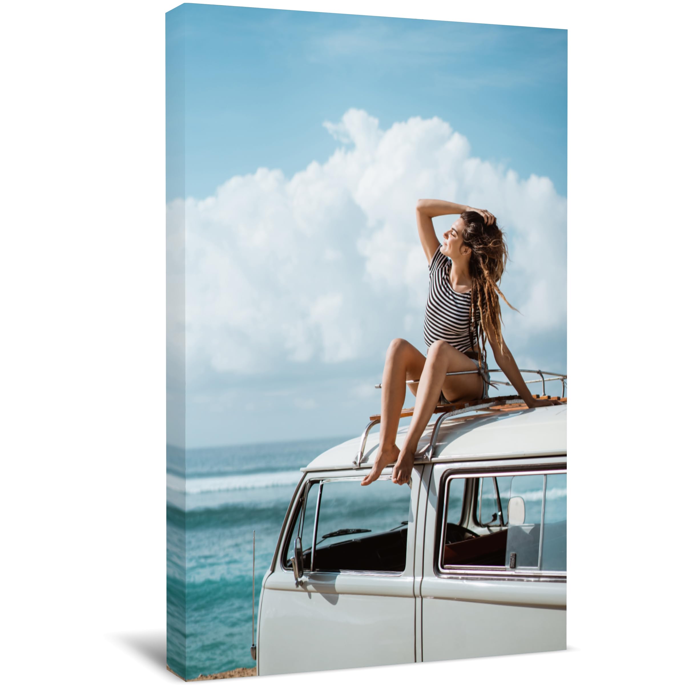 TreeDeal Custom Canvas Prints with Your Photos, Framed 12” x 18” Personalized Pictures Print, Customized Photo to Canvas Wall Art Ideal for Home Decor Gift Wrapping Pets Family Baby Wedding