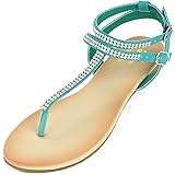 alpine swiss Womens Turquoise Slingback T-Strap