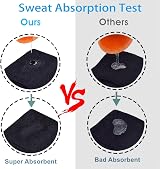 MEETTIKEY Sweat Bands 2-Pack Elastic Cotton Wristbands 8x10 cm Black view 5