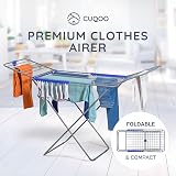 CUQOO Premium Foldable Clothes Airer 22 Bars Stainless Steel Drying Rack view 2