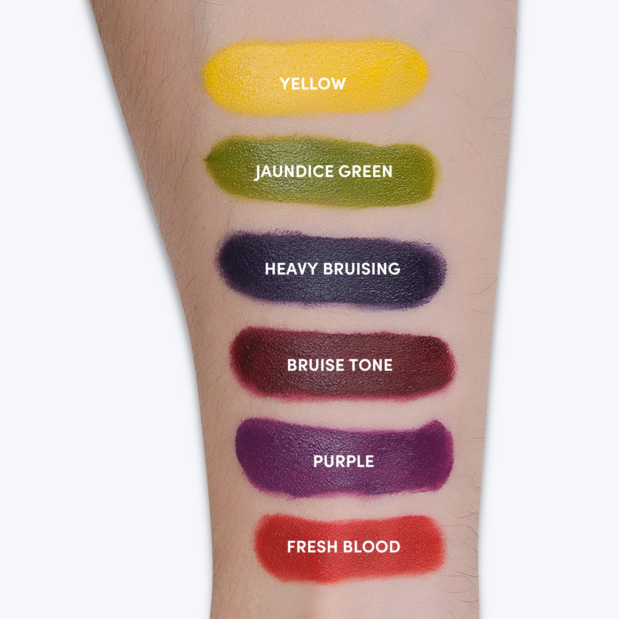 Narrative Cosmetics 6-Color Bruise Wheel, Professional SFX Cream Makeup Palette with Foam Sponges for the Stage, Film, Costumes, Cosplay