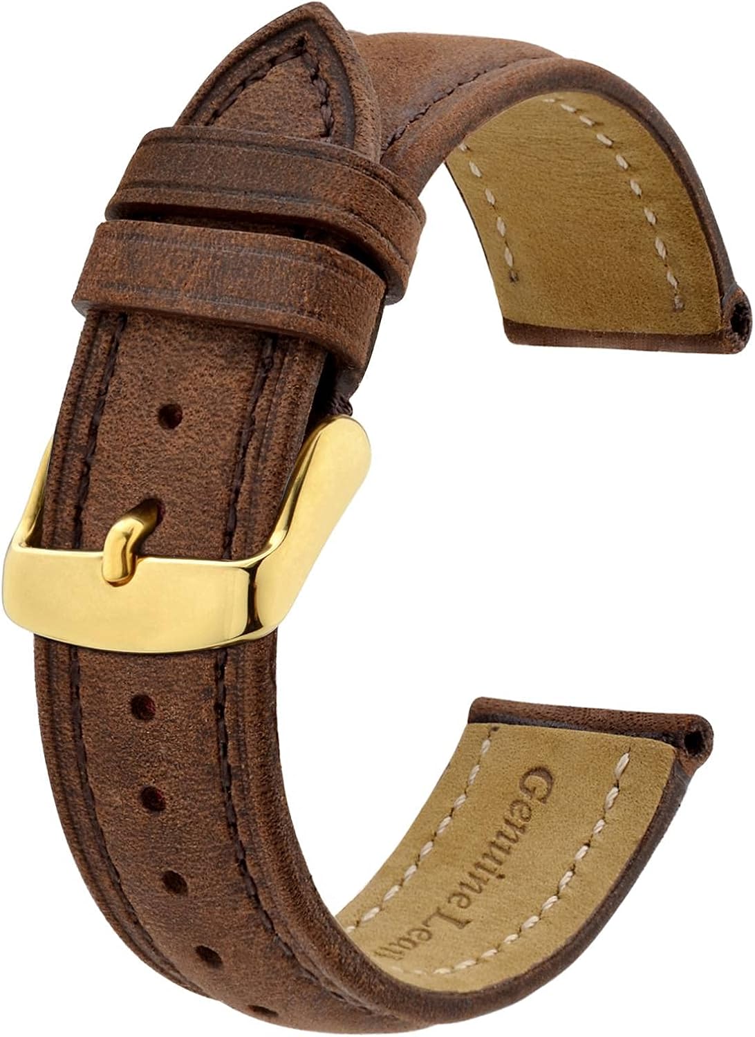 BISONSTRAP Cinturini per orologi Vintage con Fibbia Oro/Oro Rosa