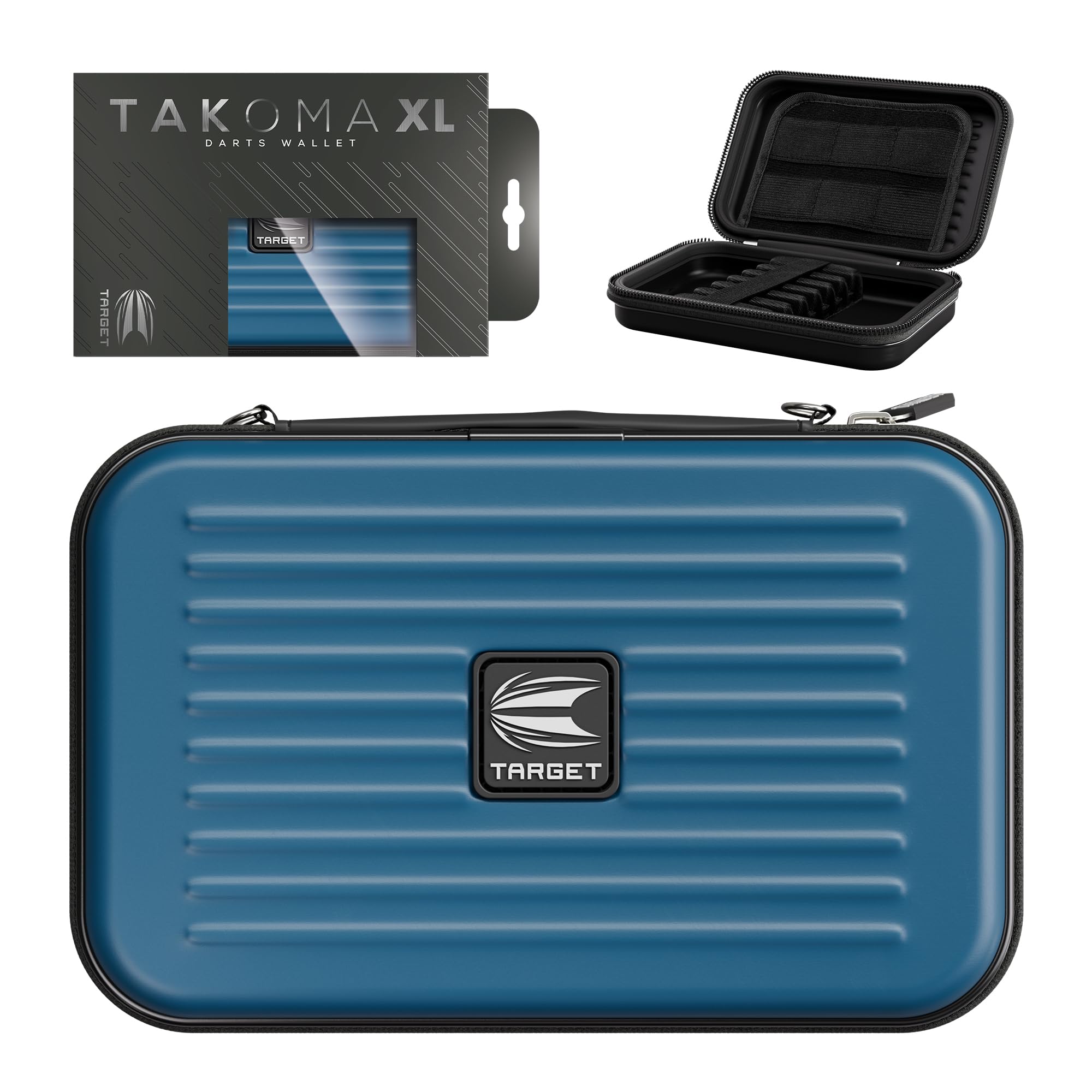 Target Darts Takoma XL Darts Wallet, Blue - Darts Case Holds 6 Darts, Protective EVA Dart Holder with Double Zip Lock Inner Pouches - Professional Darts Accessories