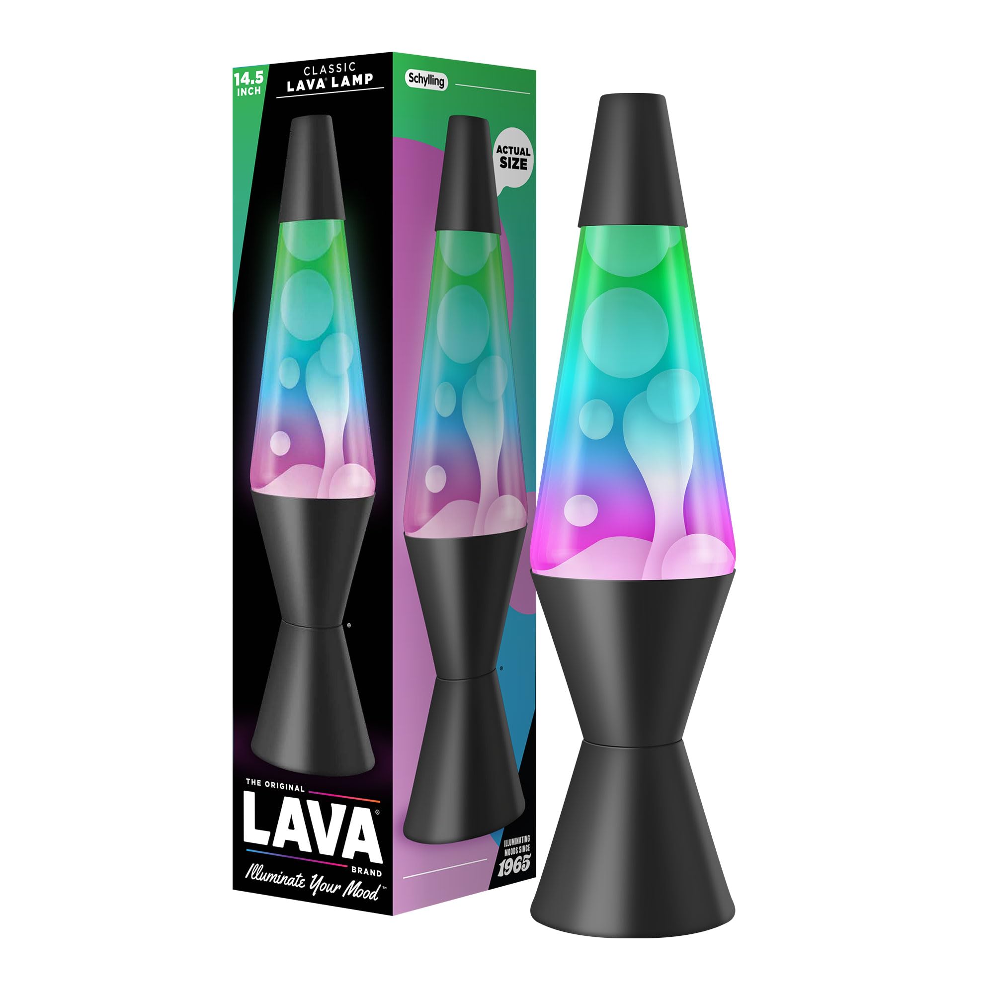 Photo 1 of LAVA® Lamp - 14.5" Gunmetal Grey - The Original Motion Light - Tri-Colored Green/Blue/Purple - Item #2098 (Amazon Exclusive)