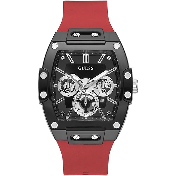 GUESS Phoenix Orologio Uomo GW0720G1 - Quarzo, Cinturino Silicone Multicolore, 43mm