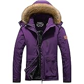 MOERDENG Women's Waterproof Ski Snow Jacket Winter Warm Hooded Snow Coat Mountain Windproof Ski Jacket For Women