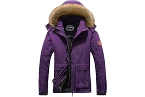 MOERDENG Women's Waterproof Ski Snow Jacket Winter Warm Hooded Snow Coat Mountain Windproof Ski Jacket For Women