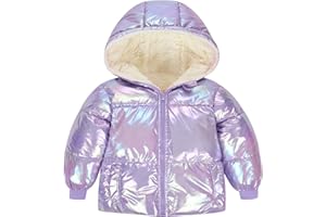 UNICOMIDEA Baby Girl Winter Coat Laser Toddler Jackets Warm Down Outerwear with Hooded for 12M-5T