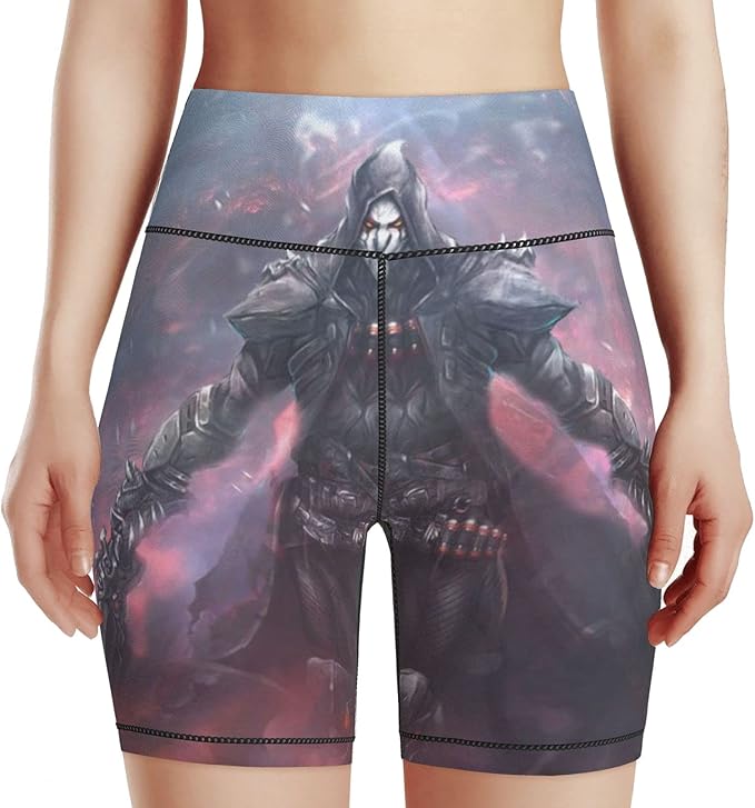 Overwatch Reaper High Waist Fitness Running Shorts, Yoga