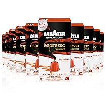Lavazza, Espresso Gourmet Caramel, 100 Capsule in Alluminio Compatibili con Macchine Nespresso* Original, con l’Aroma Naturale del Caramello, 100% Arabica, Intensità 8, 13, Tostatura Media