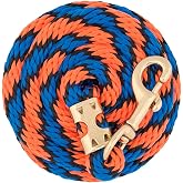 Weaver Leather Poly Value Lead Rope Orange/Black/Blue, 5/8" x 8'