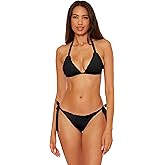 BECCA Women's Frills Tie Side Bikini Bottom, Cheeky Coverage, Swimwear Separates