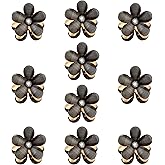10 Pcs Mini Diamond Hair Claw Clips,Small Hair Clips Flower Hairpins Hair Accessories for Women,Girls,Sweet Mini Barrettes Hair Styling Accessories for Photograph,Daily,Party,Wedding (black)