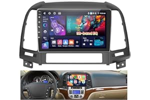 Inefala [4G+64G] Android 15 Car Stereo for Hyundai Santafe 2006-2012 with Wireless Carplay Android Auto, 9 Inch HD Touchscree