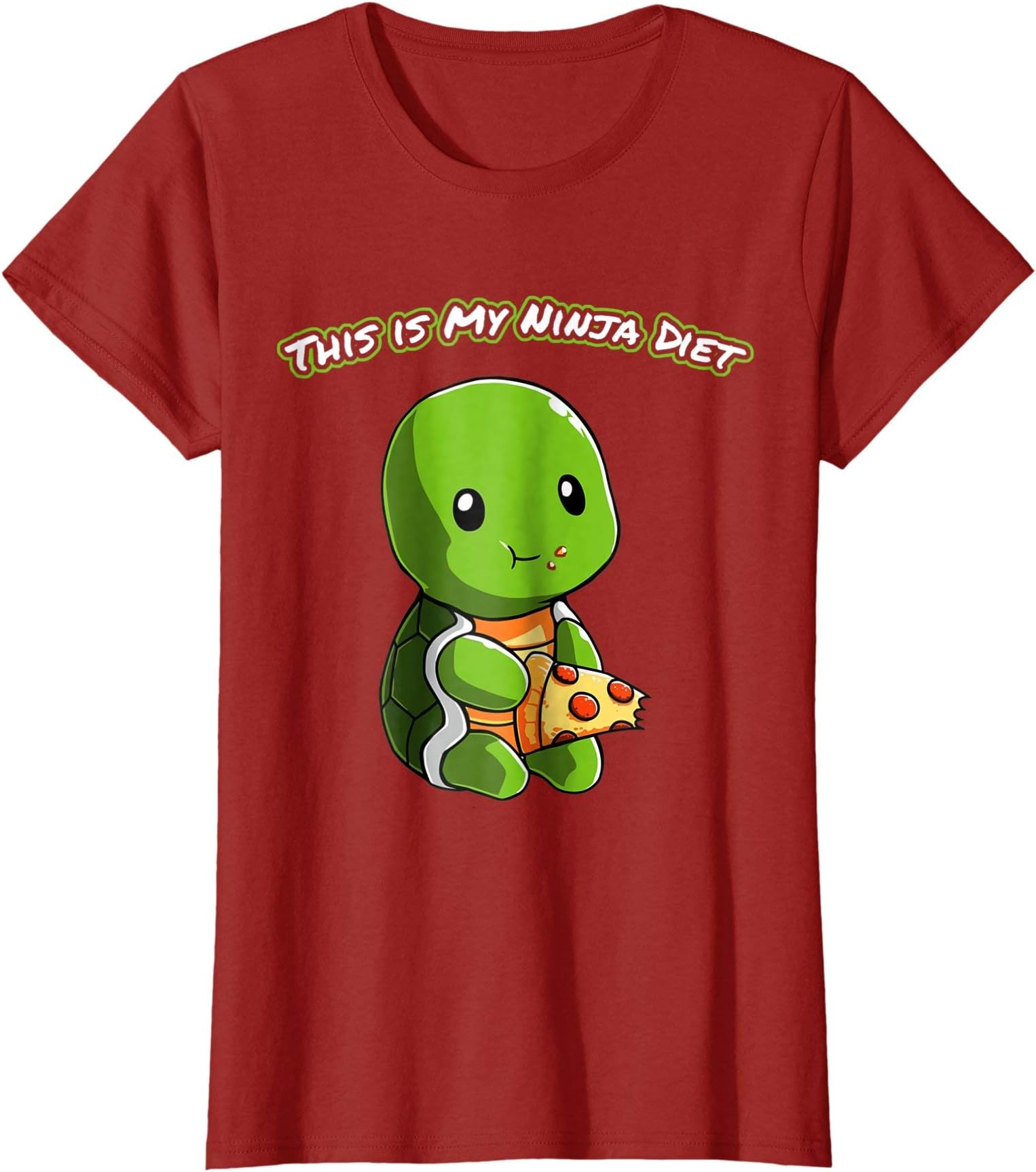 This is My Ninja Diet Funny Pizza Turtle T-Shirt Female Medium Cranberry