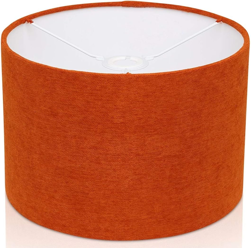 8" (20cm) fine Chenille Rust/Burnt Orange Lampshade/Table Lamp/Ceiling Light