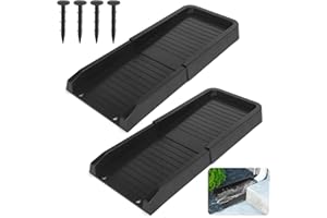 Jellydog Toy 2 Pack Downspout Splash Block, 24" Rain Gutter Downspout Extension, Gutter Splash Guard, Down Spout Extender with 4PC Fixing Nails, Rain Water Diverter, Black