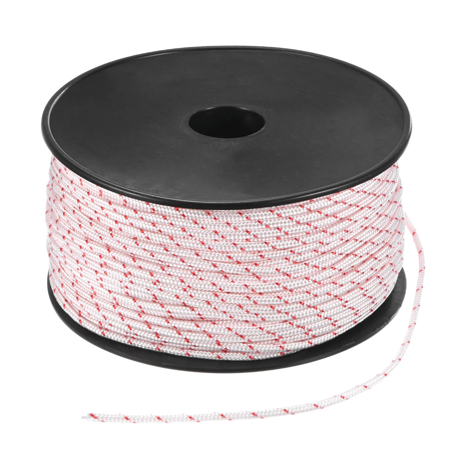 M METERXITY Recoil Starter Rope Pull Cord 3.5mm 100m Pull Starter Rope Nylon Pull Cord Pull Starter Rope for Mower/Chainsaw/Trimmer/Brush Cutter [White Red]
