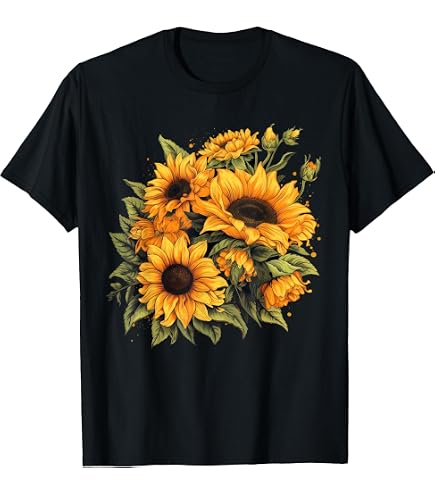 Amazon.com: Vintage Sunflower Graphic T-Shirt : Clothing, Shoes