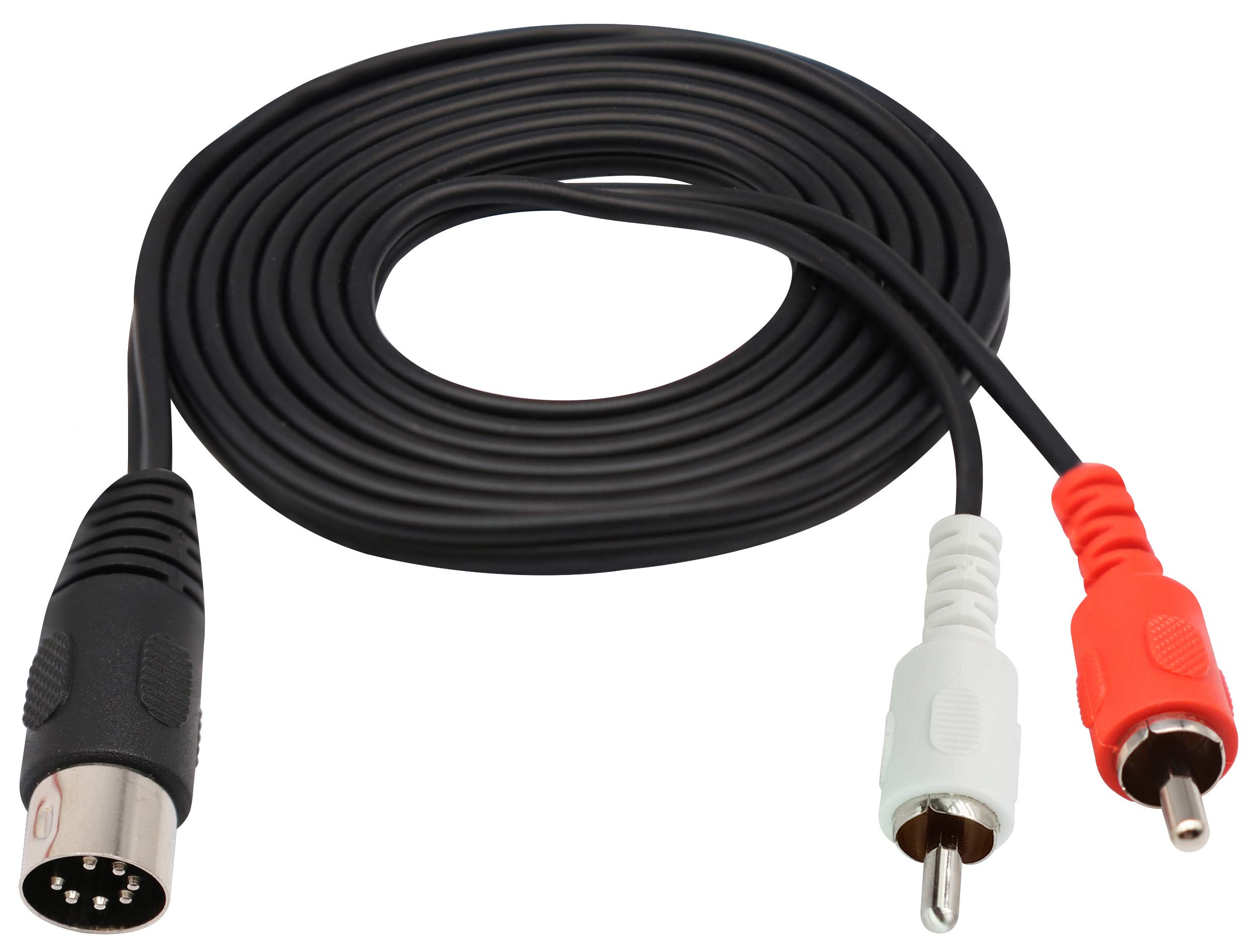 zdyCGTime 1.5M/5ft Din 7 Pin Male to Dual RCA Male Extension Cord, Compatible with Bang & Olufsen, Naim, Quad, Stereo Systems