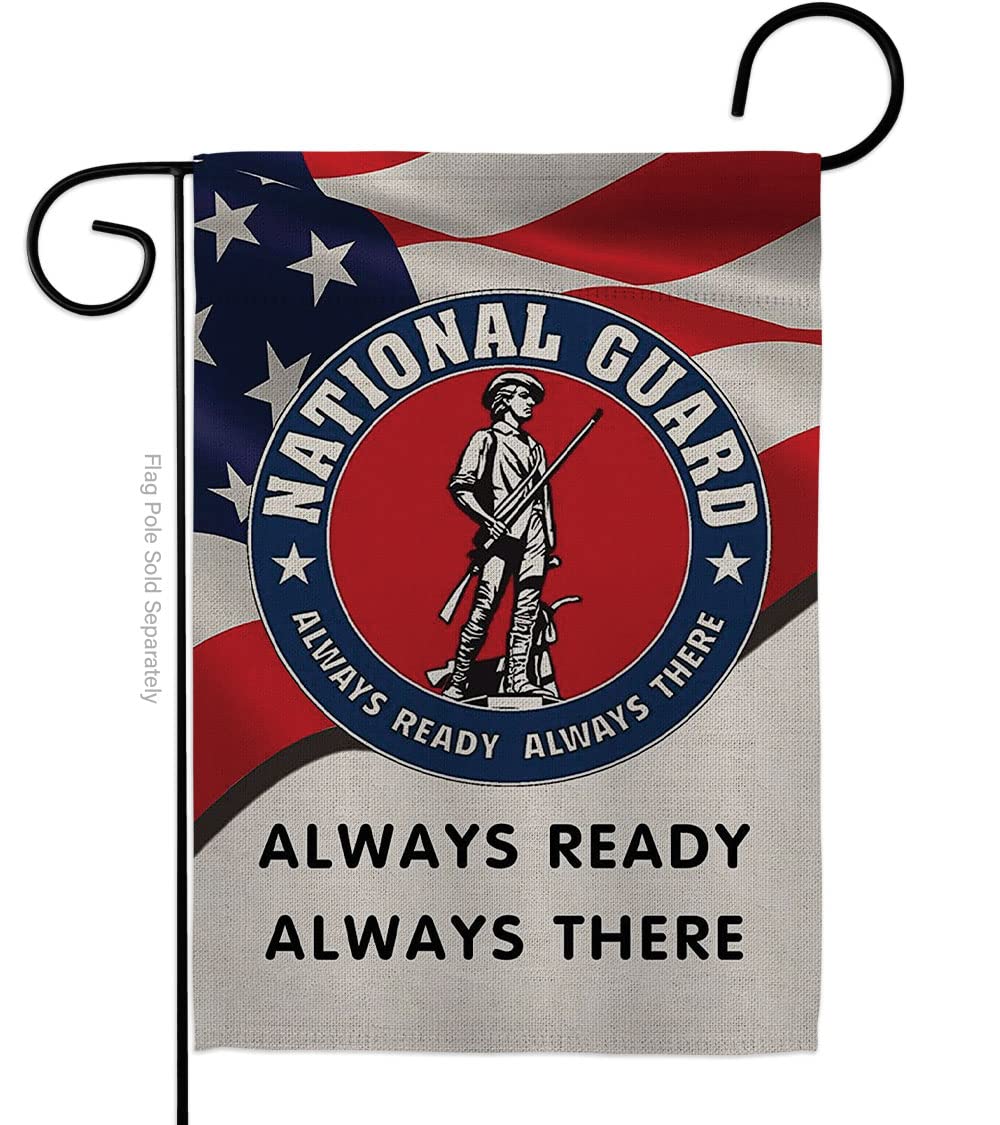 Hexagram Garden 12x18 inch Prime Flag Burlap Double Sided Yard, National Guard 2