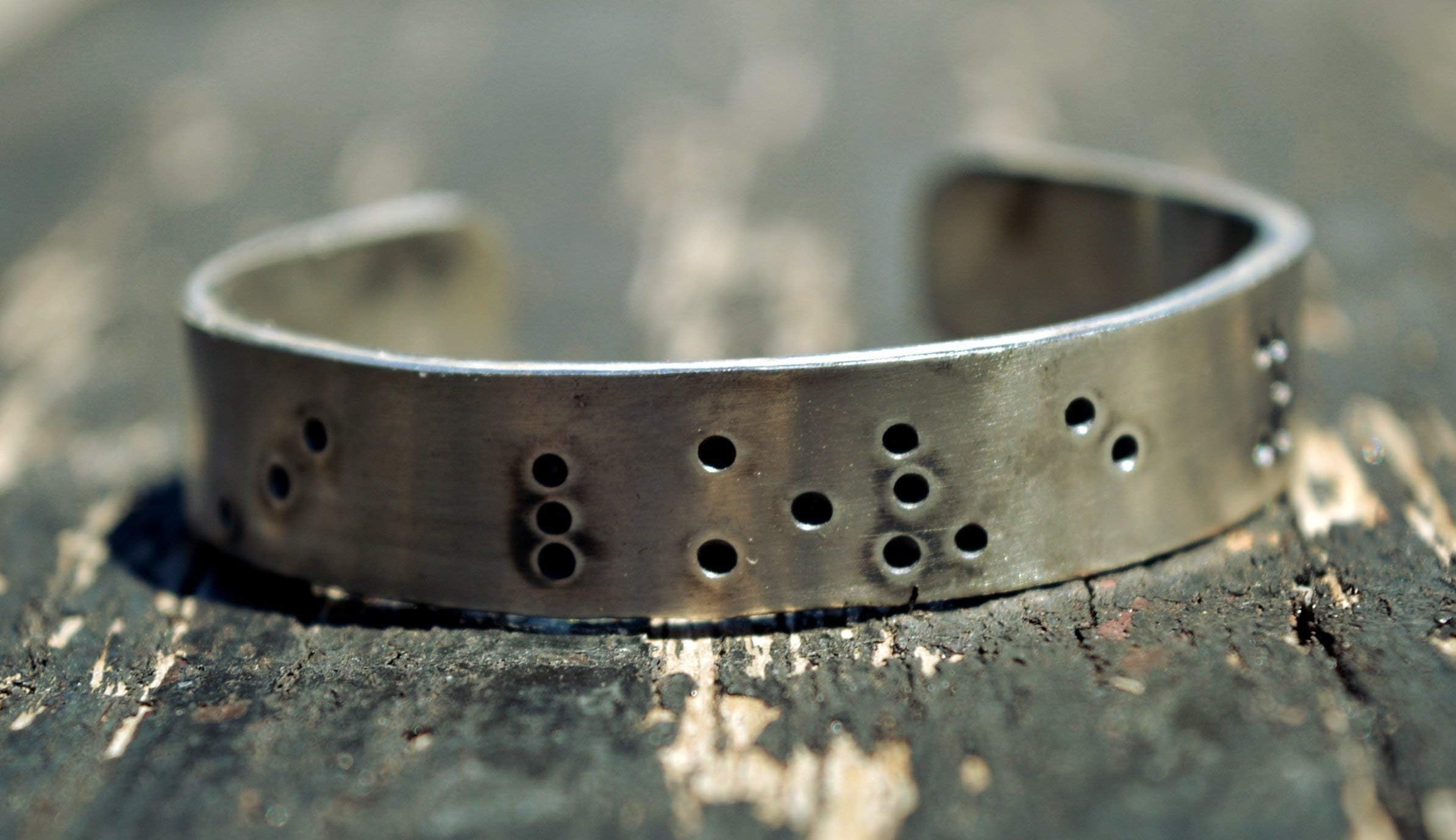 2mm thick custom braille bracelet, custom sterling silver bracelet, unusual gifts,unique gift, unusual gift, unique jewelry,personalized jewelry
