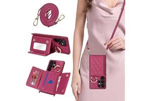 Cavor for Samsung Galaxy S25 Ultra Wallet Case with Card Holder for Women, S25 Ultra Case with Strap, Crossbody Lanyard, PU L