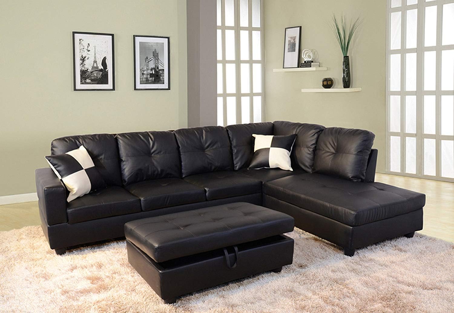 Best leather sectional sofa, l-shape couch large left