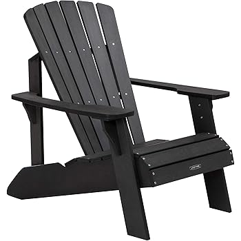 Amazon.com : BLACK-POLY LUMBER Folding Adirondack Chair ...