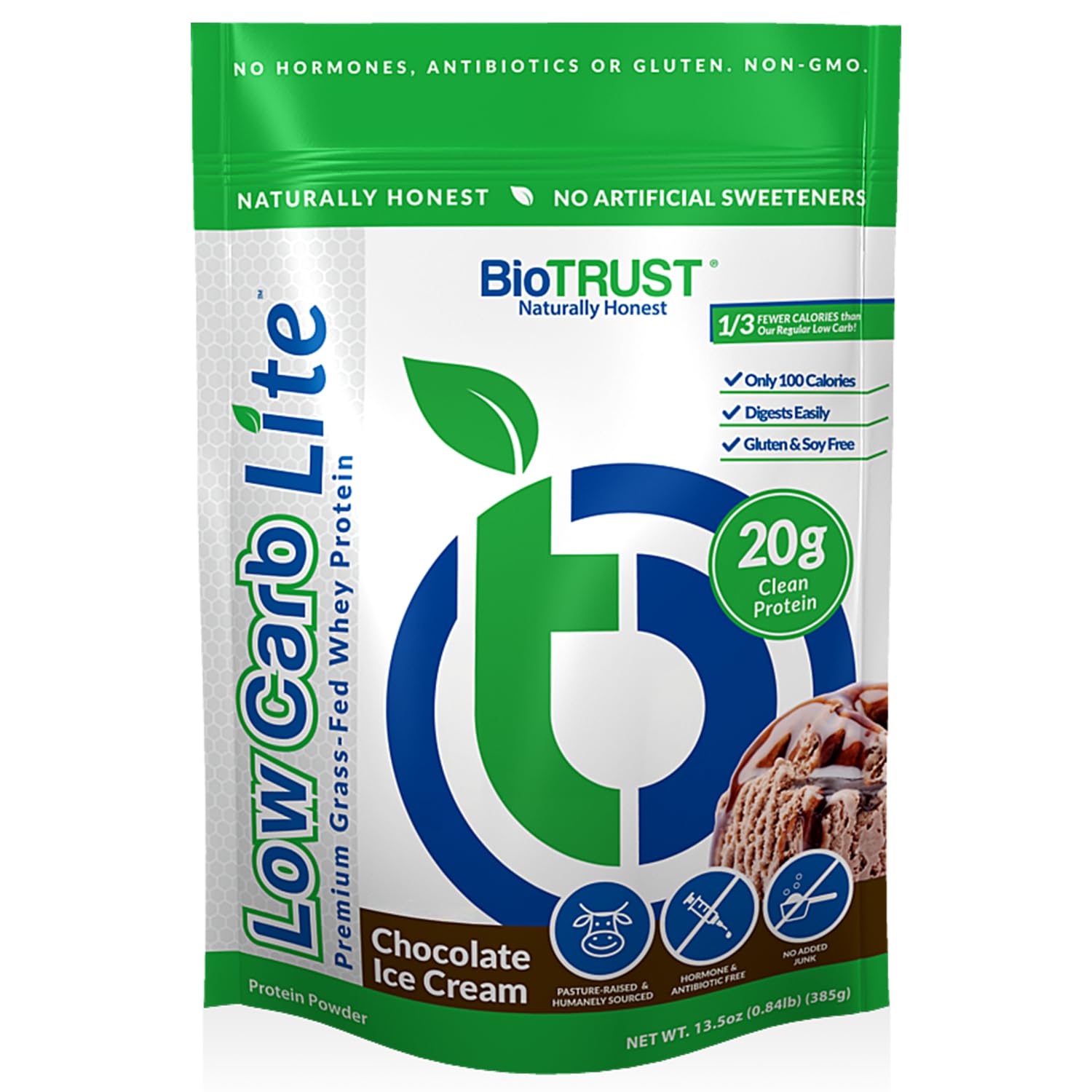 Low Carb Lite Grass-Fed Whey Protein (Chocolate Ice Cream)
