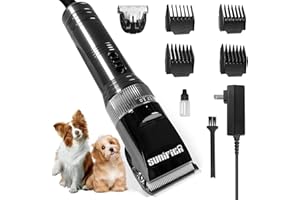 Sunifier Professional Dog Grooming Clippers for Thick Coat - Dog Hair Trimmer for Grooming Kit- Sheep Shears for Thick Hair – Pet Grooming Clippers for Dogs, Cats, Sheeps, Horse (Black)