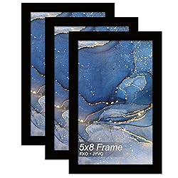 Fxojyvo 5x8 Picture Frame Set of 3, Black Frame for