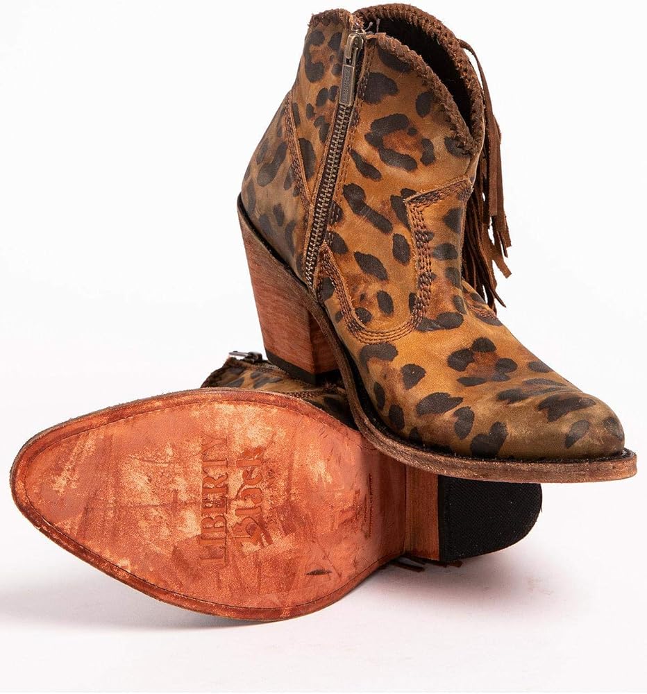 cheetah fringe booties