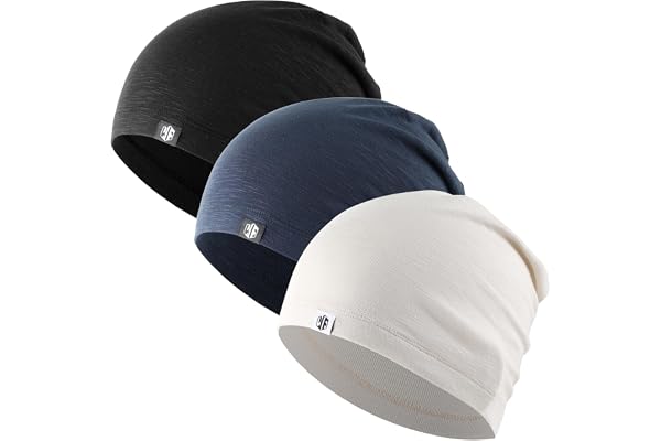 WTACTFUL 3-Pack Slouchy Beanie Skull Cap for Men & Women - Breathable & Sweat Wicking for All-Day Wear