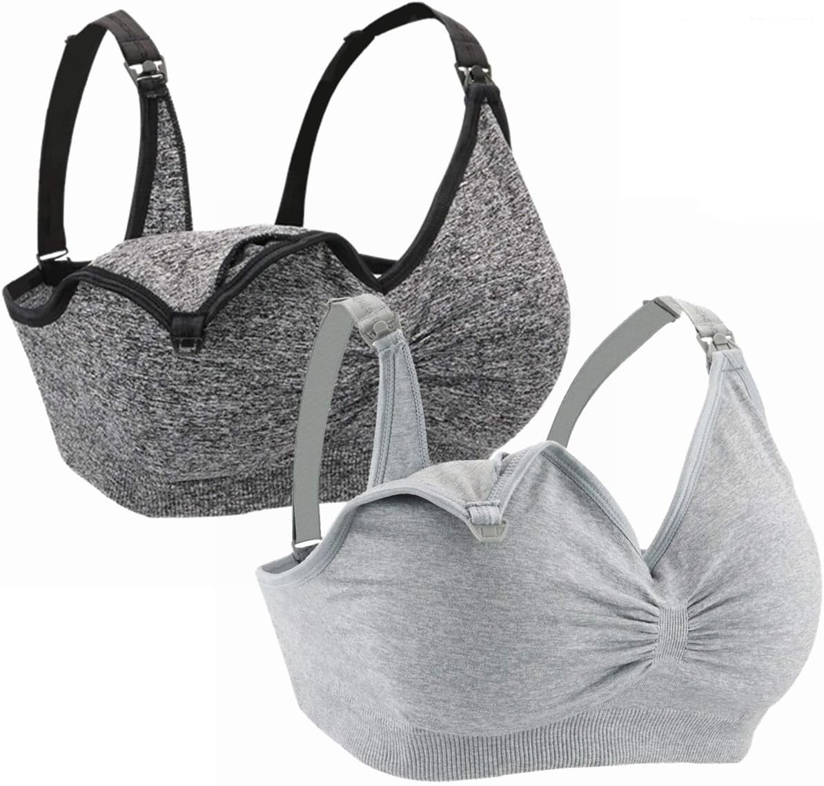 Nursing Bra 2/4 Pack Women Seamless Maternity Bra Removable Paded Sleep Comfortable for Breastfeeding with Free Bra Extenders