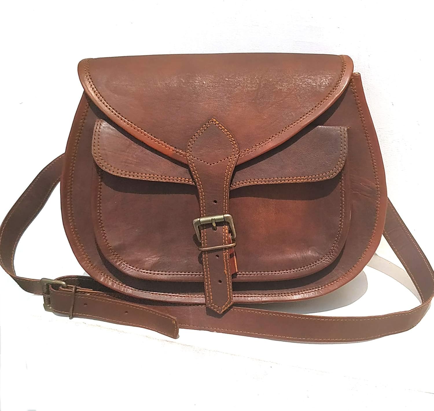 leather saddle purse