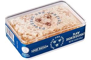 Savannah Bee Company Pure Raw Acacia Honeycomb - All Natural, Edible and Unfiltered Honeycomb - Mini 5.6 Ounce