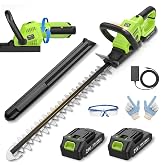 Hedge Trimmer Cordless, 20-Inch for Bushes, 2 Batteries, Lightweight Design | Cleanly trims soft branches up to 1/2 inch; the dual-action blade helps reduce pulling and vibration for easier yard work.