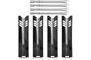 HIORUCET Yiming Grill Replacement Parts for Dyna-Glo DGF493BNP, DGB494SPB, Backyard Grill BY13-101-001-12, BY14-101-001-02 Grill Models. Grill Heat Plate Shields and Burner Tubes for Dynaglo DGF493BNP.