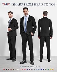 Hihawk Men's 2 Piece Slim Fit Suit with Stretch
