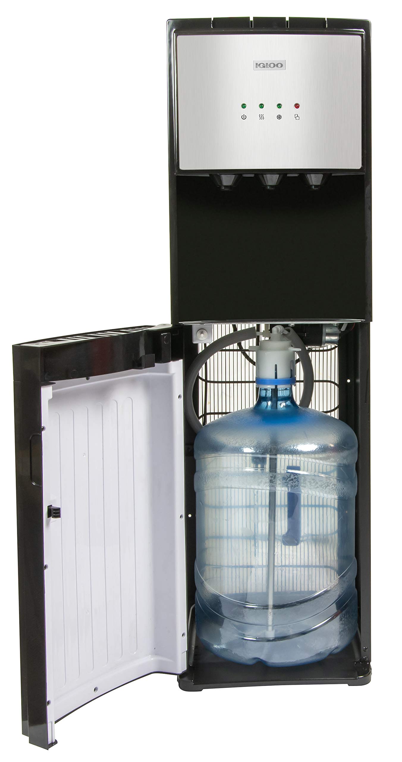 Igloo Iwcbl353crhbks Stainless Steel Hot Cold Room Water Cooler Dispenser Holds 3 5 Gallon Bottles 3 Temperature Spouts No Lift Bottom Loading Child Safety Lock Black Stainless Buy Online In Grenada
