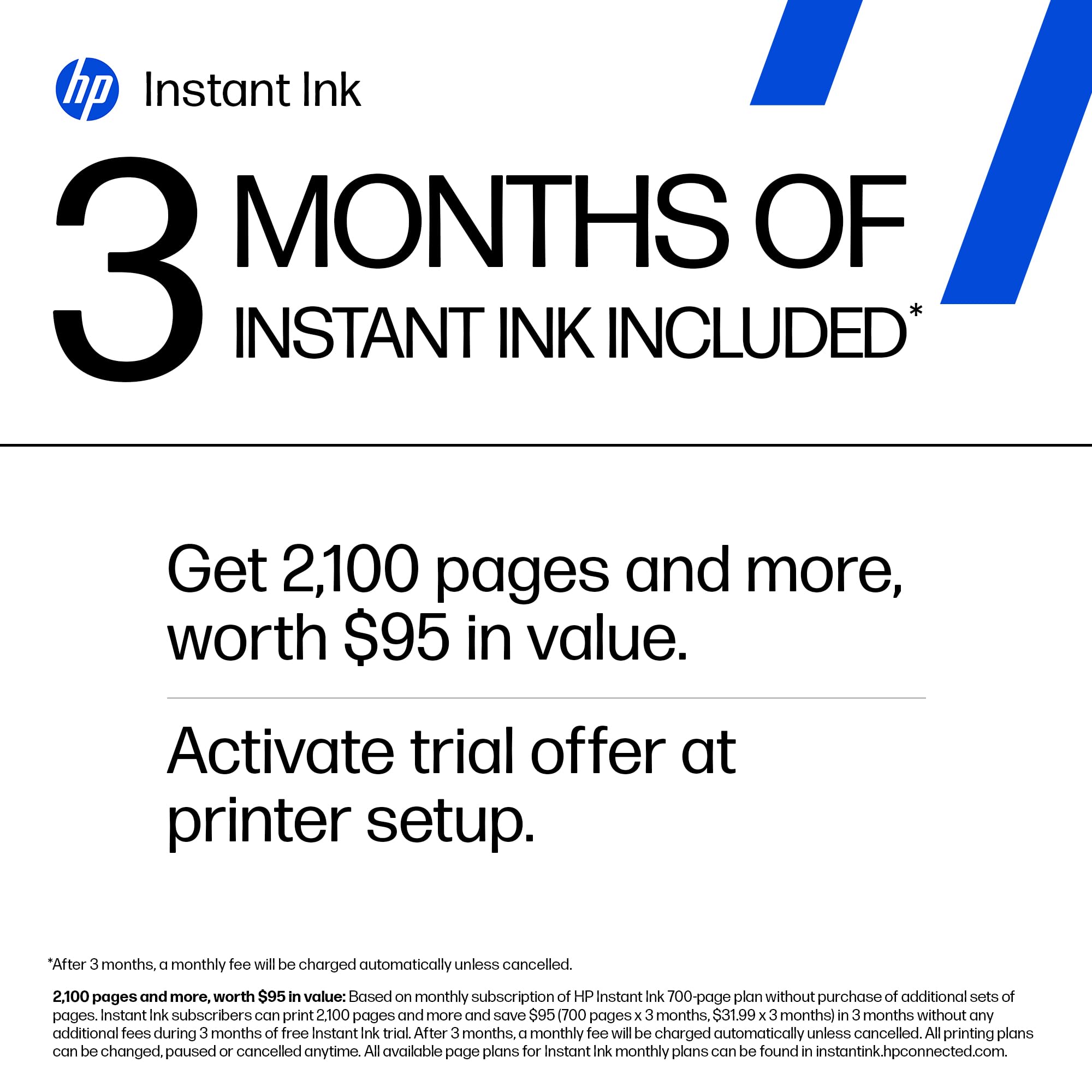 HP DeskJet 2855e Wireless All-in-One Color Inkjet Printer, Scanner, Copier, Best-for-home, 3 month Instant Ink trial included, AI-enabled (588S5A)