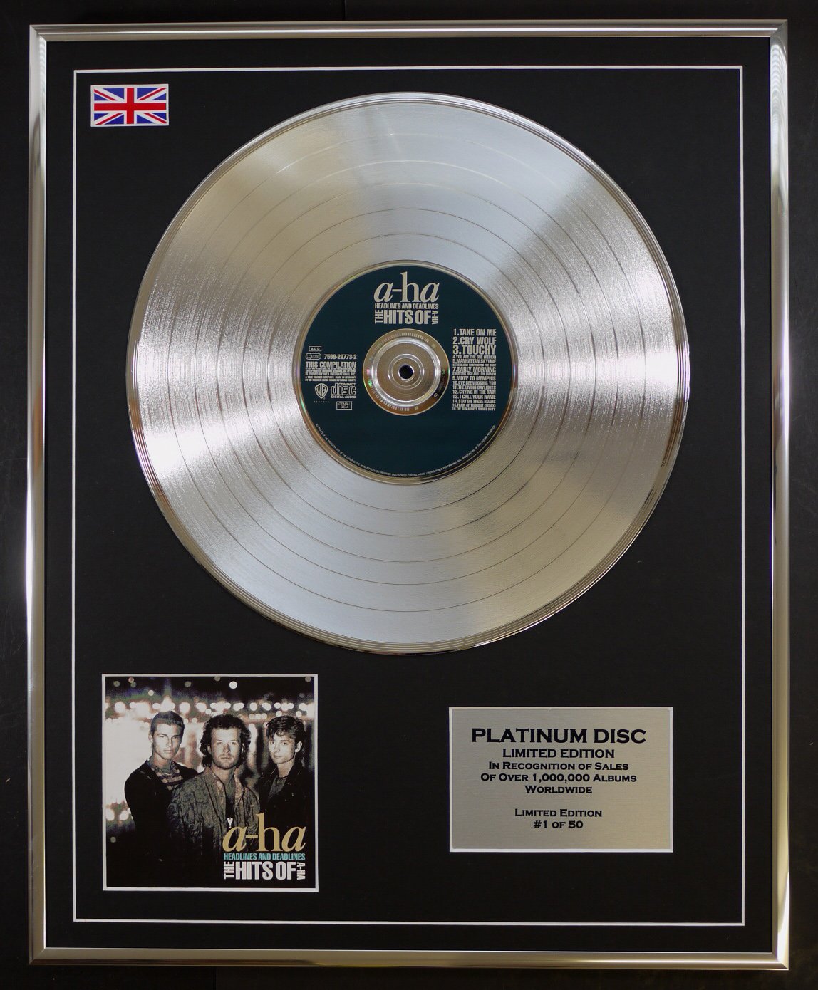 A-HA/LTD EDITION CD PLATINUM DISC/THE HITS OF A-HA