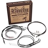 Burly Brand Black 16&Prime;, Ape Hanger Cable/Brake Kit B30-1014