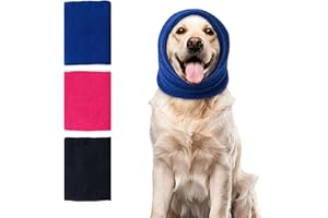 SLSON Dog Ear Protectors Double Layer Thickened Ear Wraps for Dogs Quiet Head Cover Sleeves Dog Muffs for Anxiety Relief, Gro