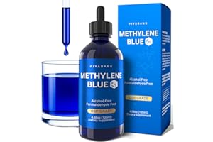 PIYABANG Methylene Blue Pharmaceutical Grade, 5% USP Grade Methylene Blue Drops for Humans, Third Party Tested - No Formaldehyde & Alcohol, 120mL