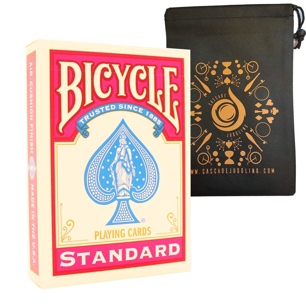 Humew Coloured Bicycle Playing Cards - Classic Rider Back Design - Includes Cascade Card Bag (Pink)
